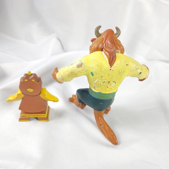 Just Toys Beauty And The Beast Cogsworth & Beast Rubber Toy Figure - Picture 2 of 4